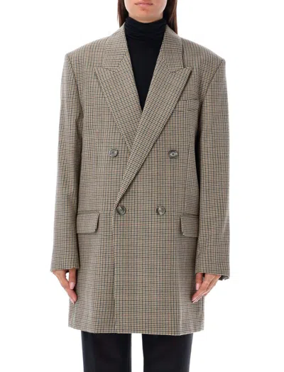 Ami Alexandre Mattiussi Beige Notched Lapel Blazer In Brown