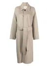 Ami Alexandre Mattiussi Ami Paris Long Belted Coat Clothing In Beige