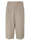 Ami Alexandre Mattiussi Taupe Brown Tailored Knee Shorts In Lighttaupe