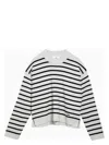 Ami Alexandre Mattiussi Cropped Sweater With Classic Stripe Pattern