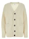 Ami Alexandre Mattiussi Ami Paris Ivory Alpaca Blend Cardigan