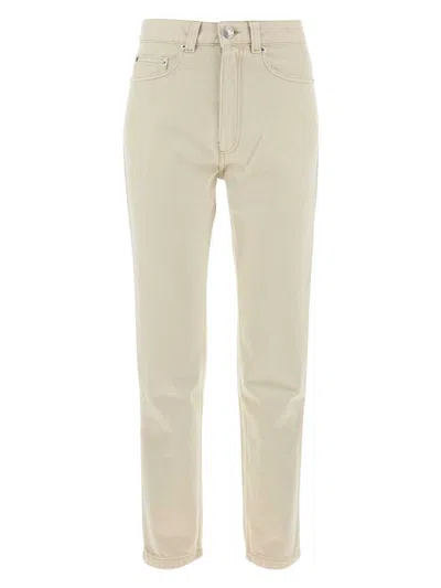 Ami Alexandre Mattiussi Women's Ivory Denim Jeans In White