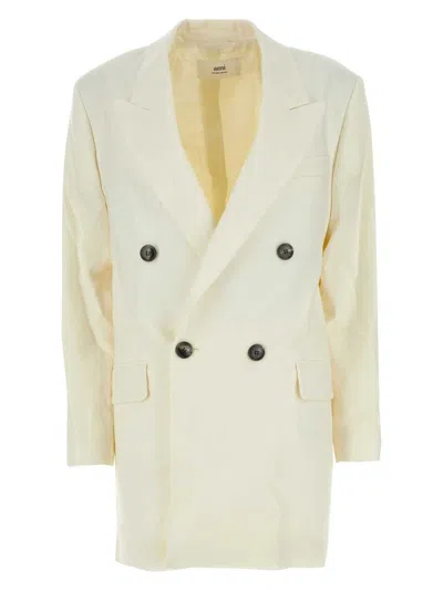 Ami Alexandre Mattiussi Women's Ivory Wool Oversize Blazer