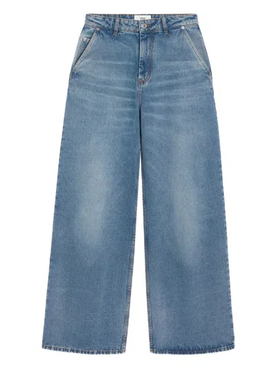 Ami Alexandre Mattiussi Wide Leg Denim Trousers Featuring Pockets In Blue