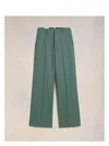 Ami Alexandre Mattiussi Ami Paris Large Green Pants Wide Camal In Argileantq
