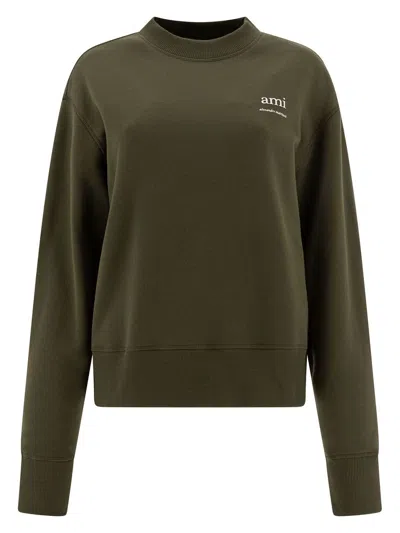 AMI ALEXANDRE MATTIUSSI WOMEN'S LODEN AMI ALEXANDRE MATTIUSSI SWEATSHIRT
