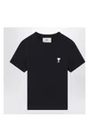 Ami Alexandre Mattiussi Ami Paris Midnight Blue Ami De Coeur Cropped T-shirt Women In Blue