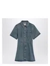 Ami Alexandre Mattiussi Mini Dress Ami De Coeur In Denim In Blue