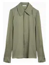 Ami Alexandre Mattiussi Ami Paris Olive Green Silk Shirt In Green