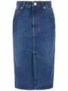 Ami Alexandre Mattiussi Women's Pencil Denim Midi Skirt In Blue In Blue