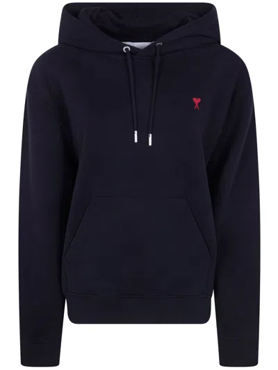 Ami Alexandre Mattiussi Women Red "ami De Coeur" Hoodie In Blue