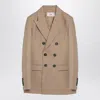 Ami Alexandre Mattiussi Ami Paris Sand-coloured Double-breasted Jacket In Wool Women