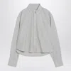 Ami Alexandre Mattiussi Ami Paris Striped Ami De Coeur Cropped Shirt Women In White