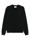 Ami Alexandre Mattiussi Ami Paris Ami De Coeur Black Crew-neck Sweatshirt Women In Black