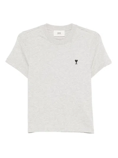Ami Alexandre Mattiussi Ami Paris White Mc T-shirt With Black Embroidered Logo