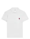 Ami Alexandre Mattiussi Ami Paris De Coeur Organic-cotton Polo Shirt In Light Blue