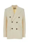 Ami Alexandre Mattiussi White Solid Notched Lapel Jacket In Neutral