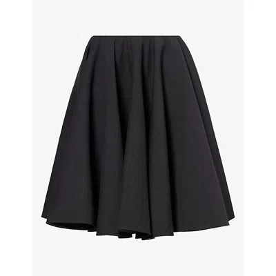Ami Alexandre Mattiussi Womens Peplum Wool Midi Skirt Gris Carbone In Multi