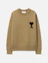 Ami Alexandre Mattiussi Wool Ami De Coeur Crewneck Sweater In Brown