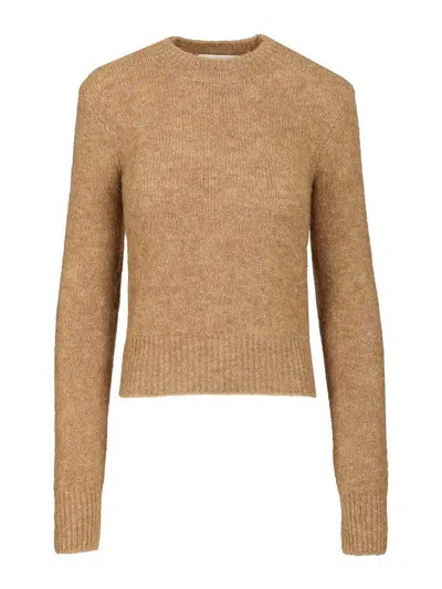 Ami Alexandre Mattiussi Wool And Alpaca Knit Sweater In Brown