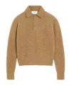 Ami Alexandre Mattiussi Alpaca And Wool Blend Long Sleeve Polo In Brown