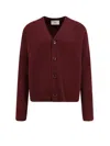 Ami Alexandre Mattiussi Ami Paris Cardigan Ami De Coeur Cherry Color In Wool And Cashmere Men In Red