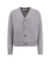Ami Alexandre Mattiussi Ami Paris Men Wool And Cashmere Cardigan In Gray
