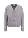 Ami Alexandre Mattiussi Ami Paris Men Wool And Cashmere Cardigan In Gray