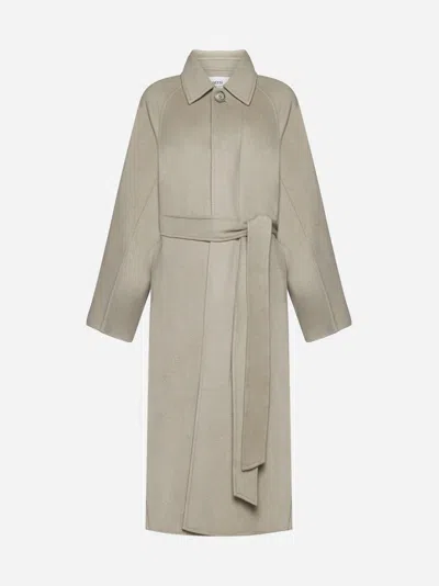 Ami Alexandre Mattiussi Long Belted Coat Clothing In Grey