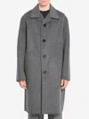 Ami Alexandre Mattiussi Wool And Cashmere Coat In Gray