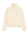 Ami Alexandre Mattiussi Wool And Cashmere Funnel Neck Sweater In Gold