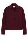 Ami Alexandre Mattiussi Bordeaux Polo Shirt With Woven Design In Wool Woman In Burgundy