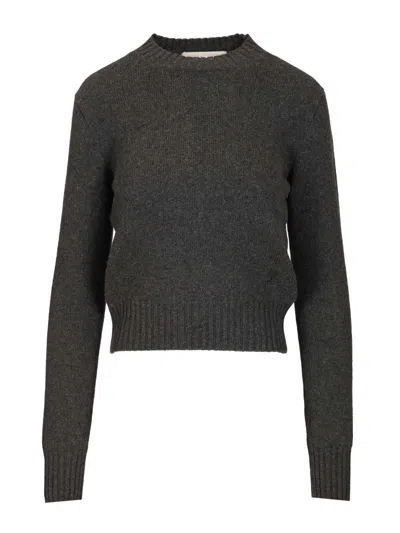 Ami Alexandre Mattiussi Wool And Cashmere Sweater Knitwear Black In Gray