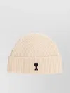 Ami Alexandre Mattiussi Ami Paris Wool Ami Paris De Coeur Beanie In Neutral