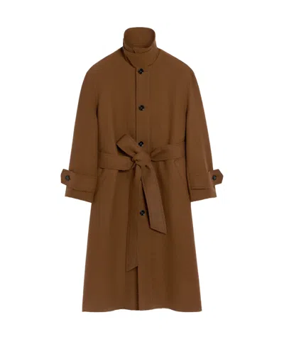 Ami Alexandre Mattiussi Ami Paris Wool Coat In Brown