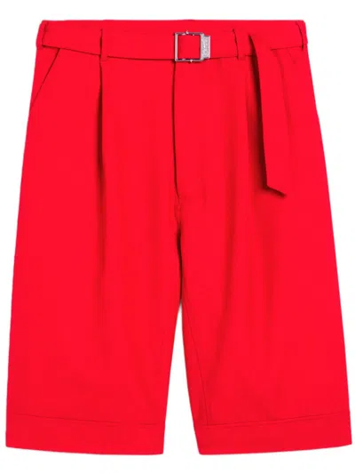 Ami Alexandre Mattiussi Wool Bermuda Shorts In Poppy