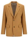 Ami Alexandre Mattiussi Ami Single-breasted Wool Blazer With Structured Shoulders In Brown
