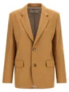 Ami Alexandre Mattiussi Ami Single-breasted Wool Blazer With Structured Shoulders In Brown