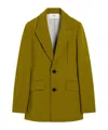 Ami Alexandre Mattiussi Khaki Wool Two Buttons Fitted Jacket Green In Green