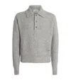 Ami Alexandre Mattiussi Ami Paris Grey Wool And Alpaca Polo Sweater Ami Paris In Gray
