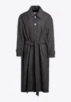 Ami Alexandre Mattiussi Wool-cotton Blended Large-profile Belted Coat In Gray