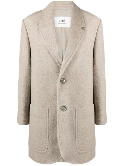 Ami Alexandre Mattiussi Wool-blend Bouclé Blazer In Neutrals