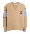 Ami Alexandre Mattiussi Ami Paris College Sweater In Neutral