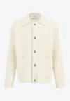 Ami Alexandre Mattiussi Ribbed Cardigan With Long Sleeves And Pockets In Neutral