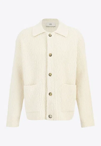 AMI ALEXANDRE MATTIUSSI WOOL-BLEND KNITTED CARDIGAN