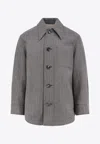 Ami Alexandre Mattiussi Overshirt Made From Wool Blend Fabric In Gray
