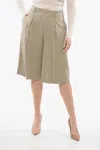Ami Alexandre Mattiussi Taupe Brown Tailored Knee Shorts In Beige