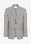 Ami Alexandre Mattiussi Light Taupe Virgin Wool Two Buttons Jacket In Gray