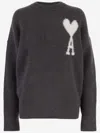 Ami Alexandre Mattiussi Ami Paris Boxy Off White Adc Sweater Clothing In Grey
