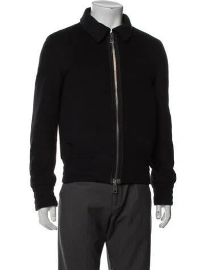 Pre-owned Ami Alexandre Mattiussi Wool Bomber Jacket In Black